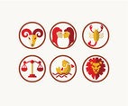 Zodiac Icons Set Vector