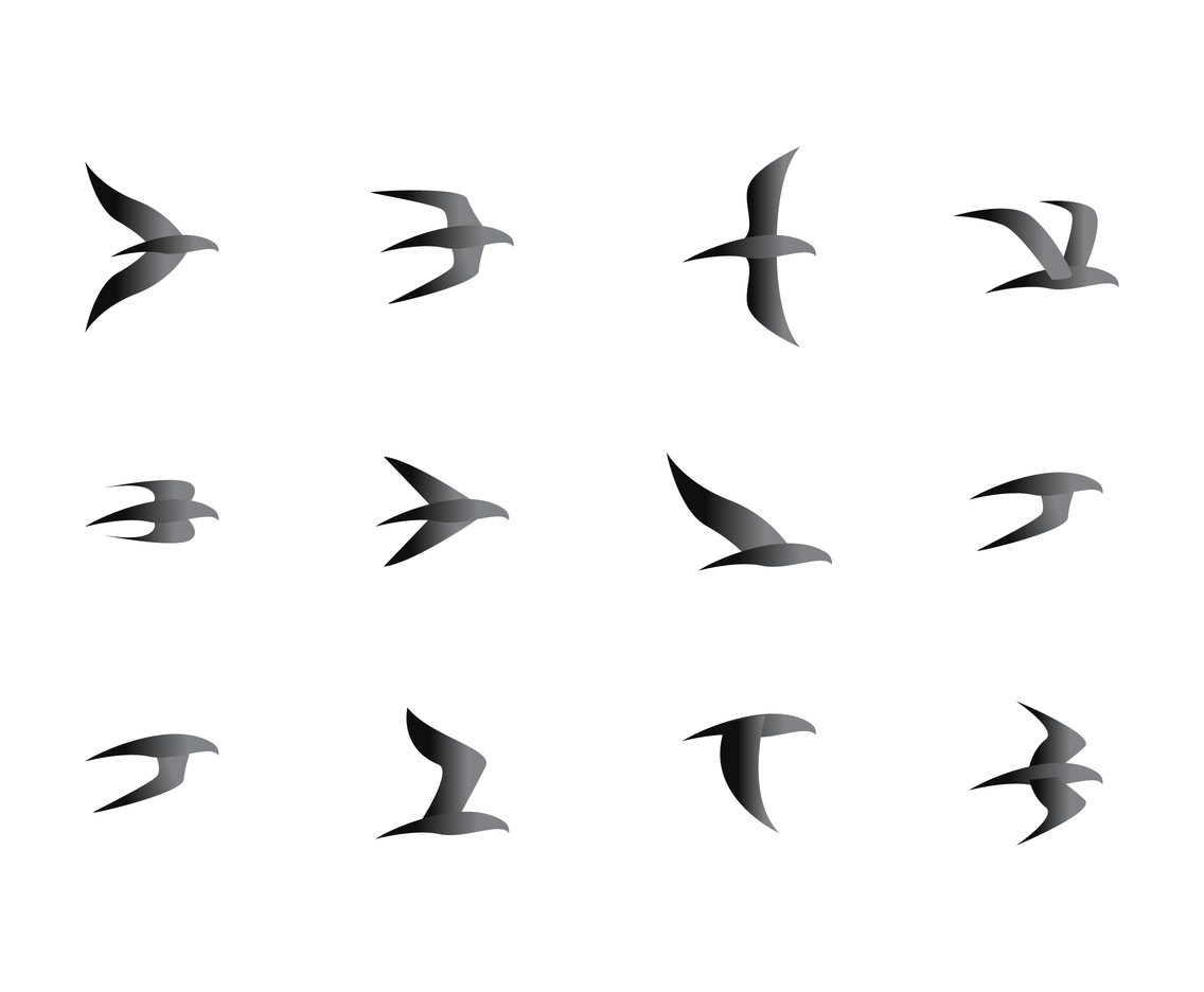 Flock of Black Birds Vectors