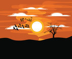 Sunset View Vector