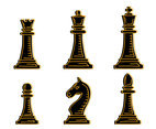 Black Chess Pieces Vector
