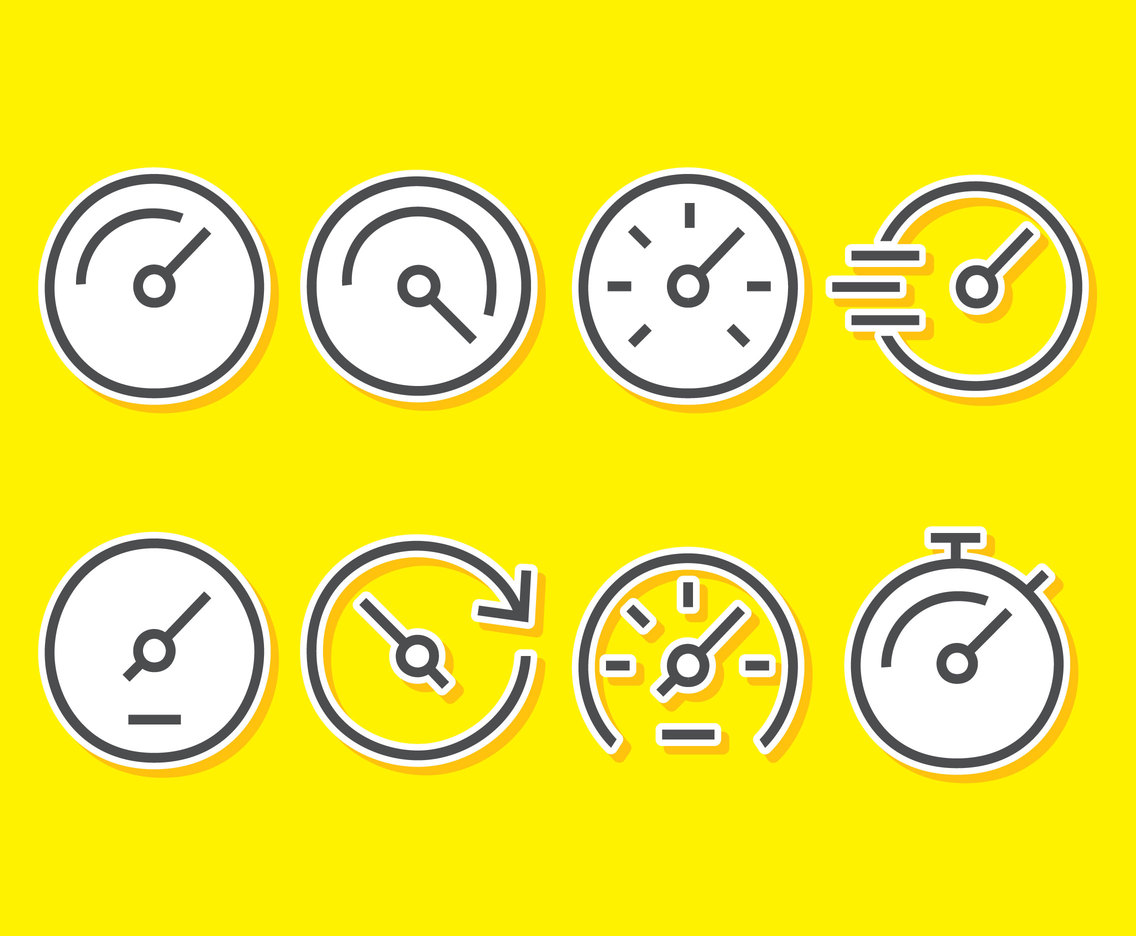 Quick Time Icons On Yellow Vector