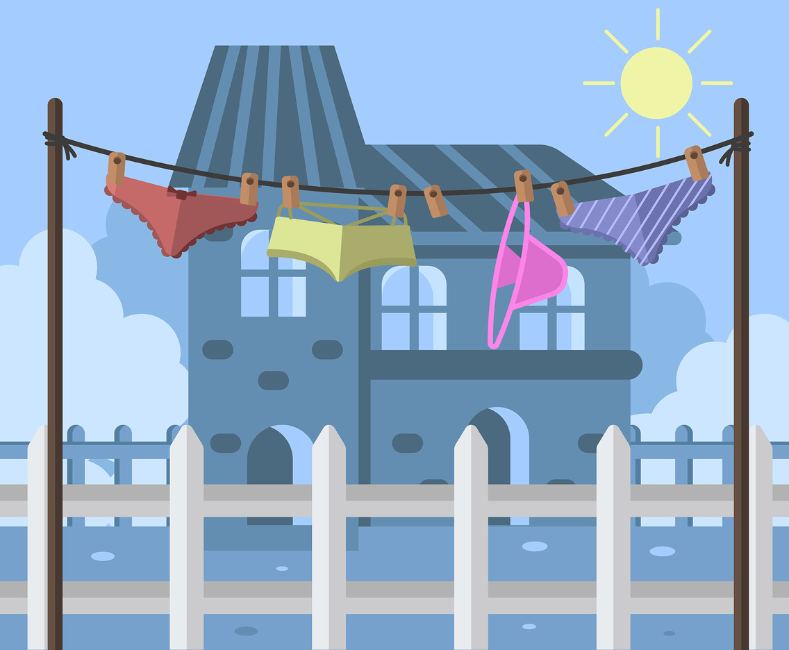 Hanging Panties on the Line Vector