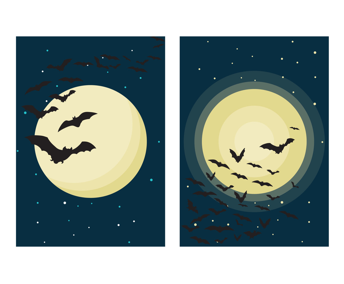 Flock of Bats Vector Backgrounds 
