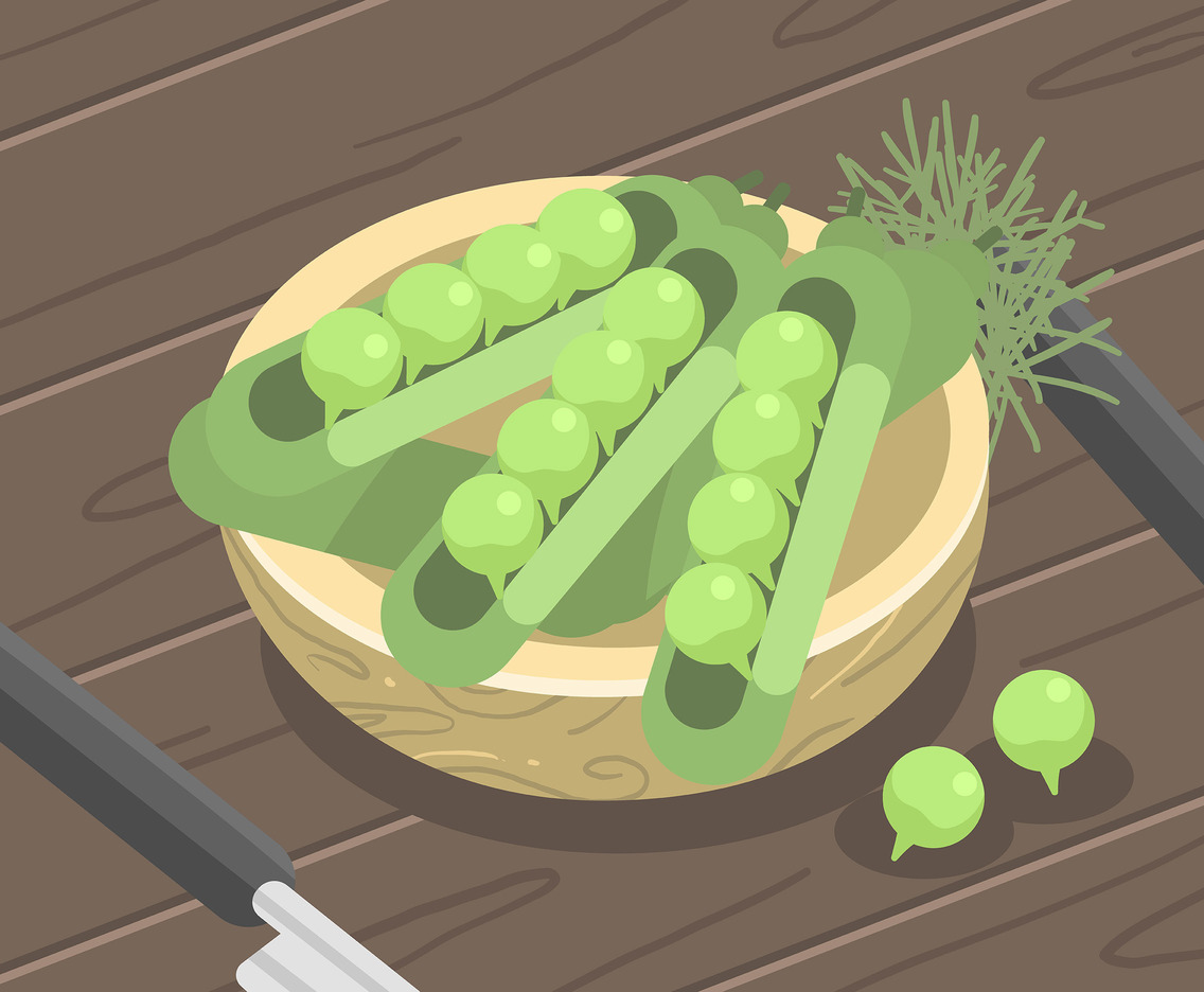 Peas in Pods Vector