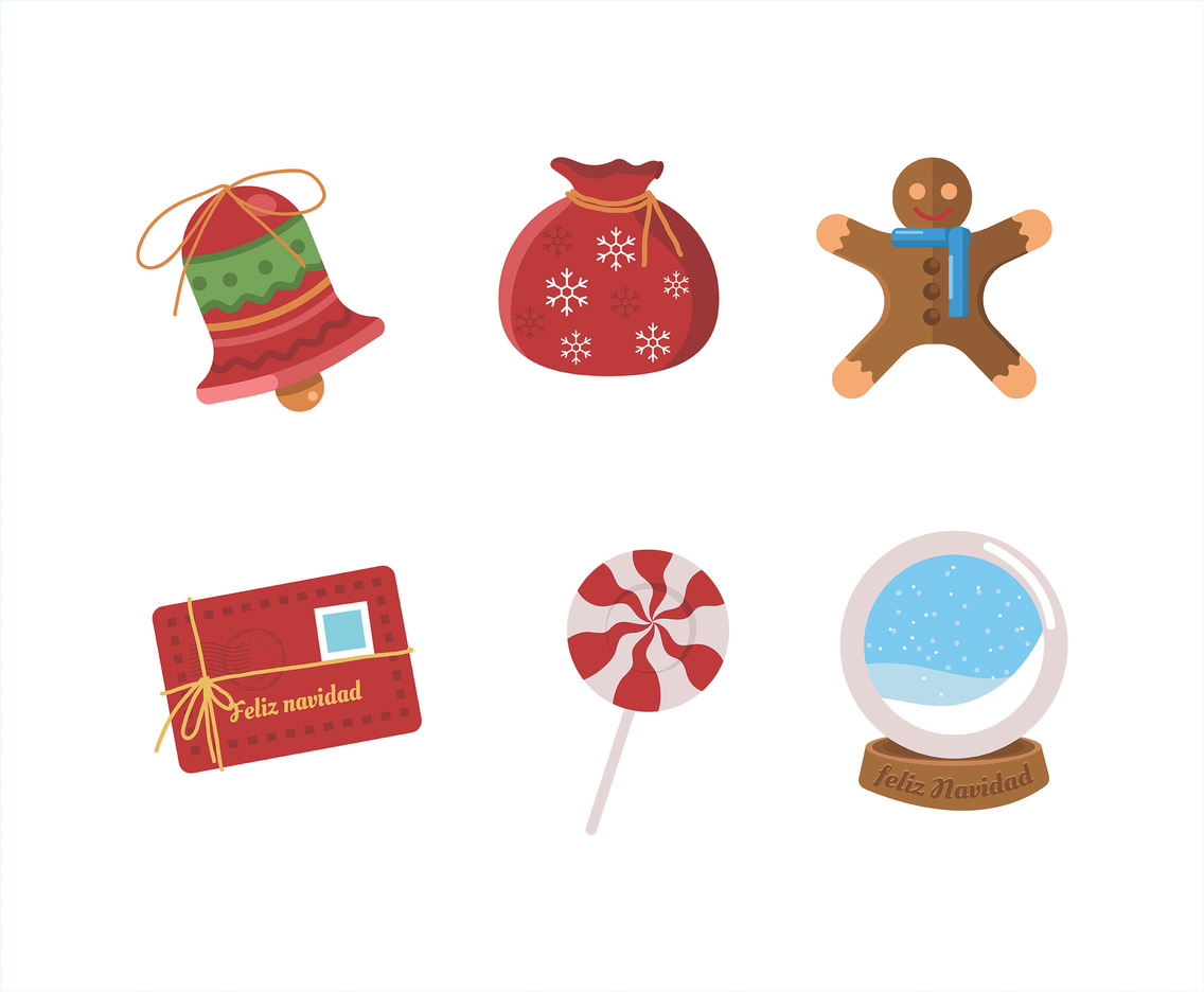 Feliz Navidad Vector White Background