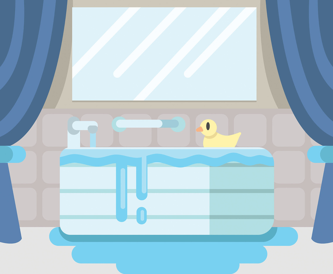 Bathtub and Rubber Duck Vector