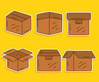Carton Box On Yellow Vector