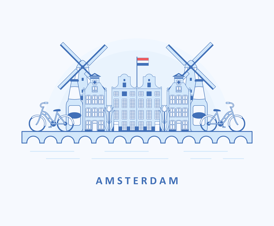 Amsterdam Landmark Outline