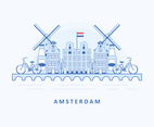 Amsterdam Landmark Outline