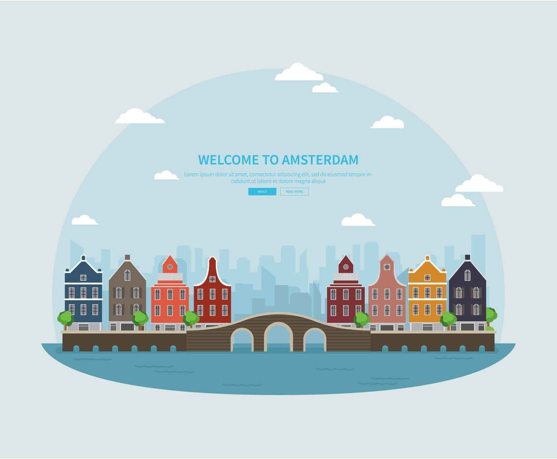 Free Amsterdam Landscape Illustration