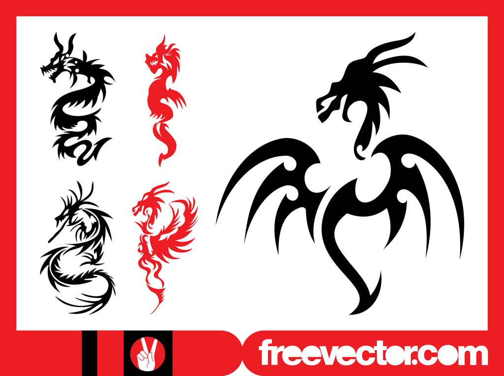 Dragon Tattoos Set