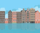 Amsterdam Canal Houses Vector