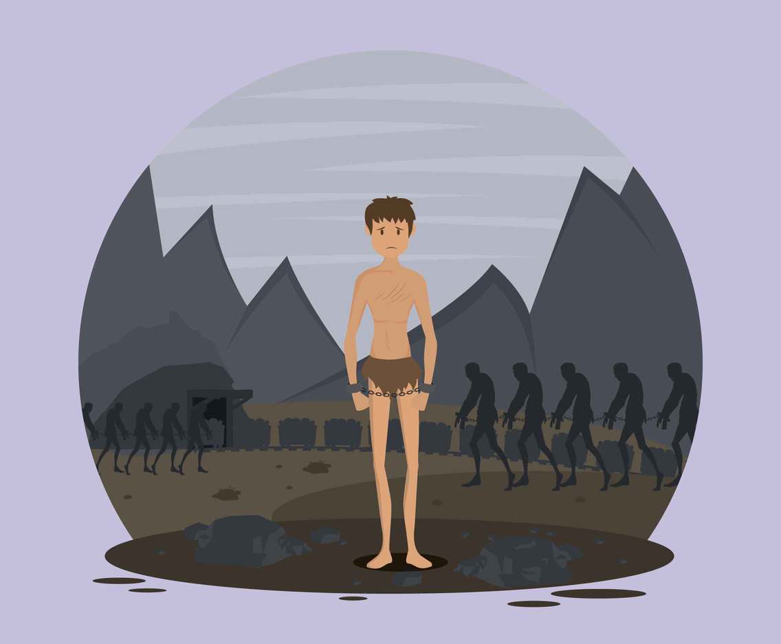 Free Slave On Mining Area Illustration
