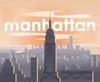 Manhattan City New York Illustration Vector