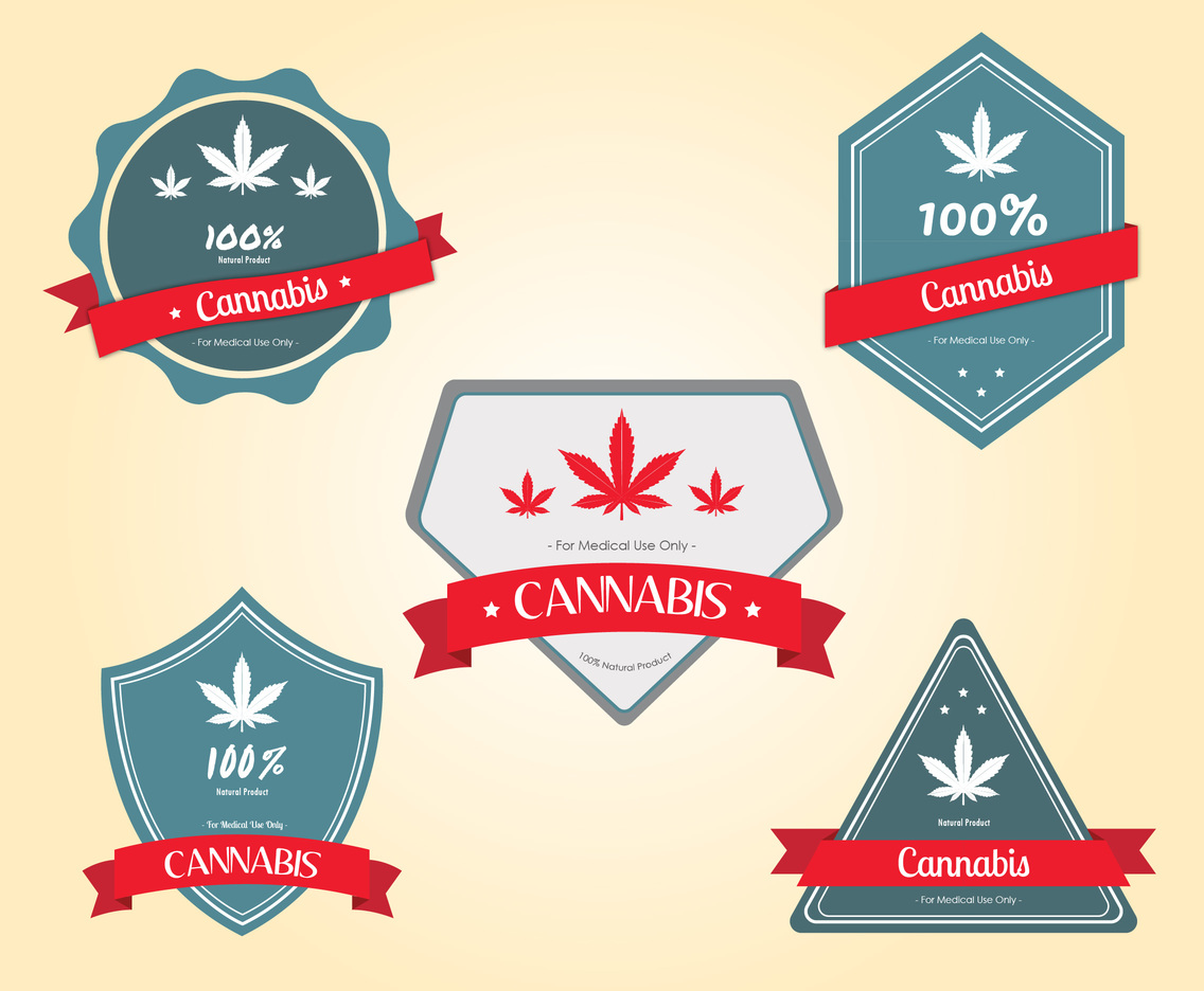Cannabis Badges Vector Pack