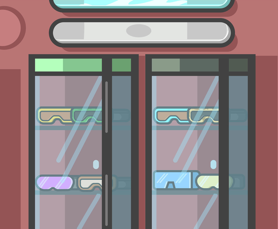 Goggles in Display Cabinet Vector