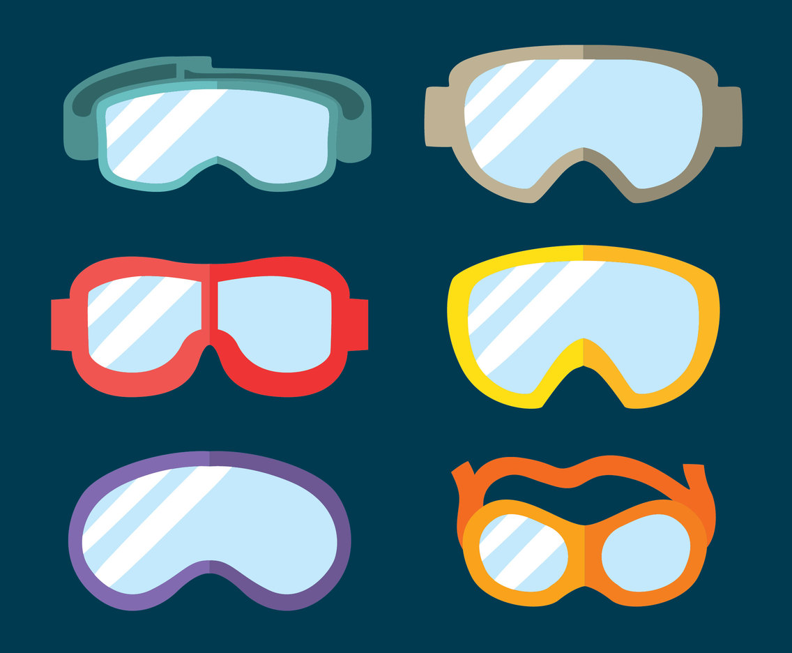 Colored Flat Goggles Vector