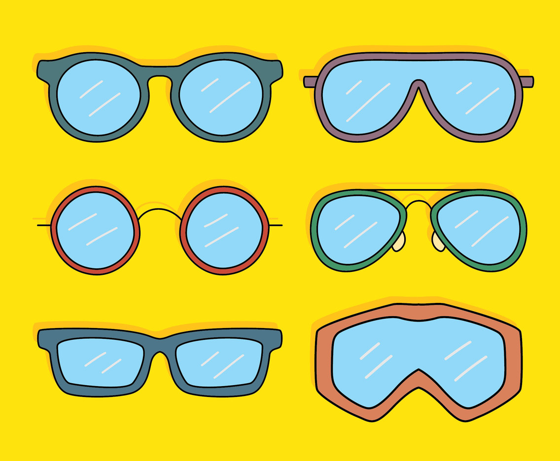 Eye Glasses And Goggles Vector