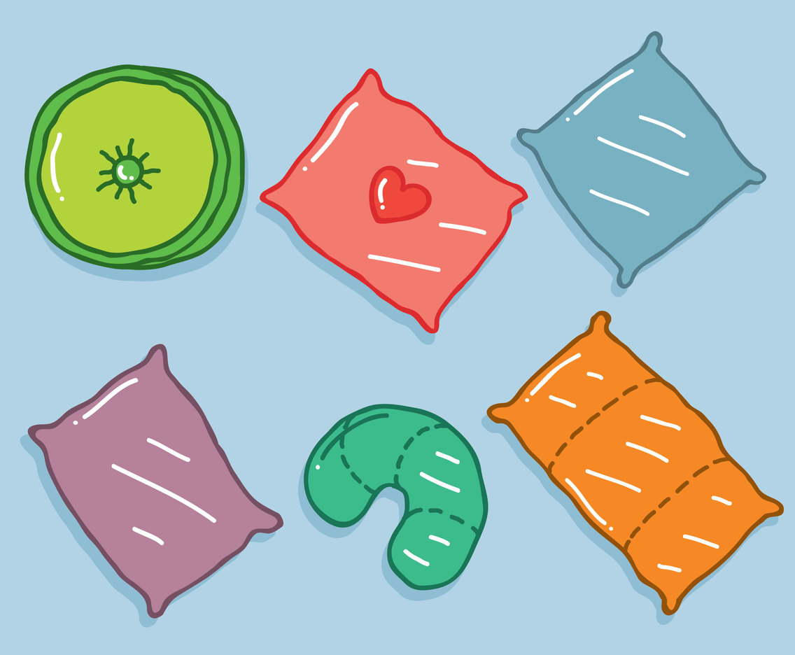 Hand Drawn Pillow Collection Vector