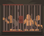 Slave in Prison Vector