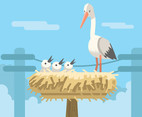 Stork Nest Vector