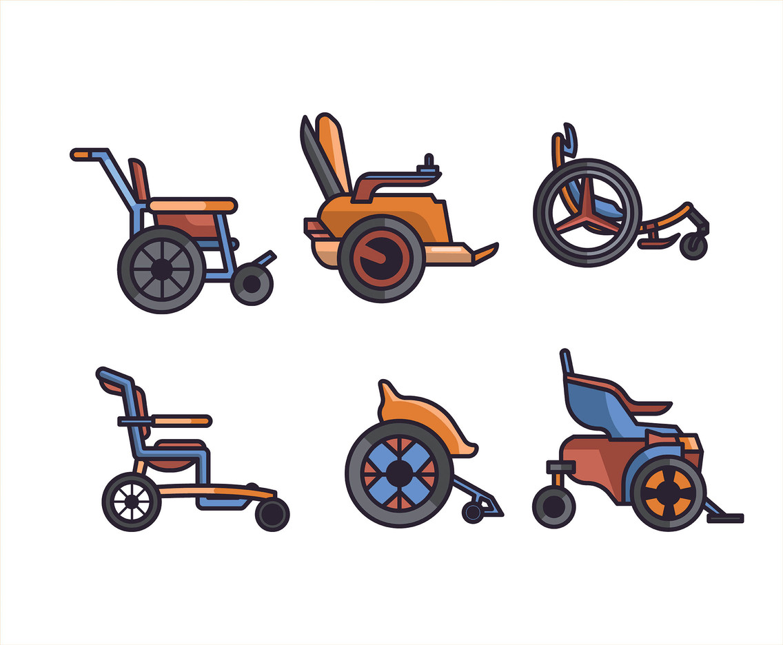 Types of Wheelchair Vector