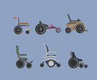 Types of Wheelchair Vector in Flat Design