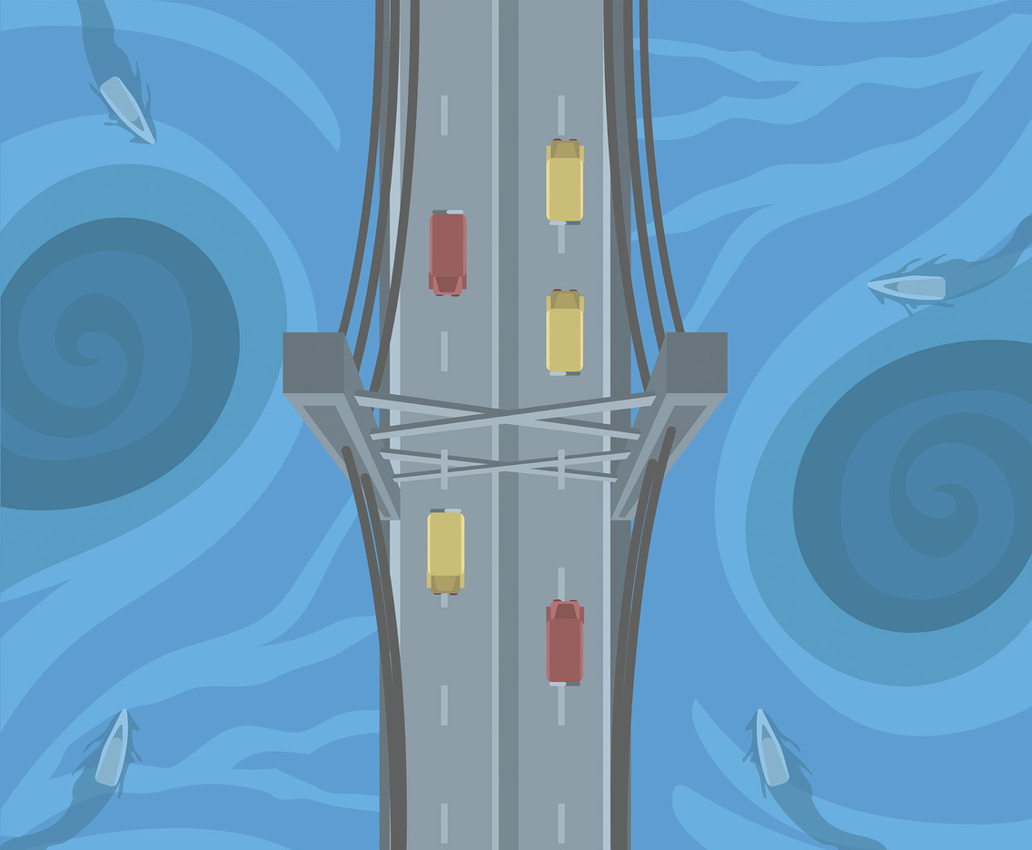 Whirlpool in River Vector