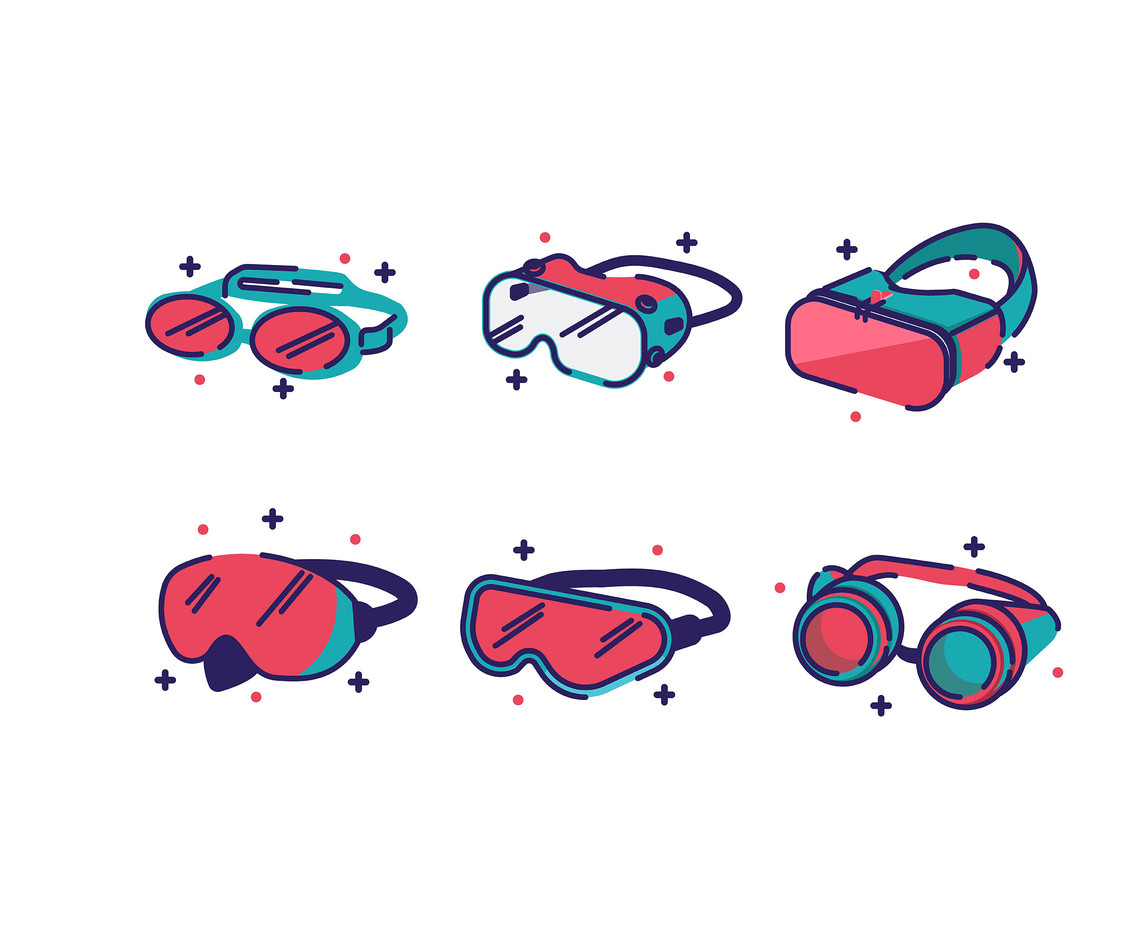 Types of Goggles Vector