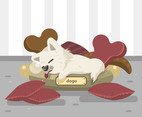 Pillow and Dog Vector