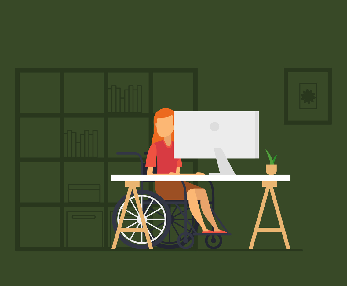 A Woman Sitting On Wheel Chair 
