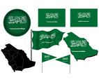 Saudi Flags Vector Set