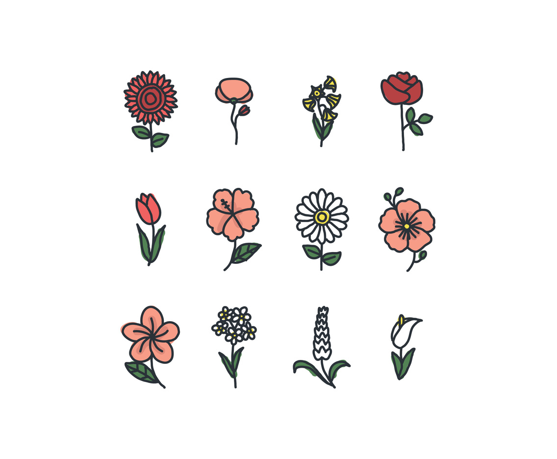 Set Of Flowers