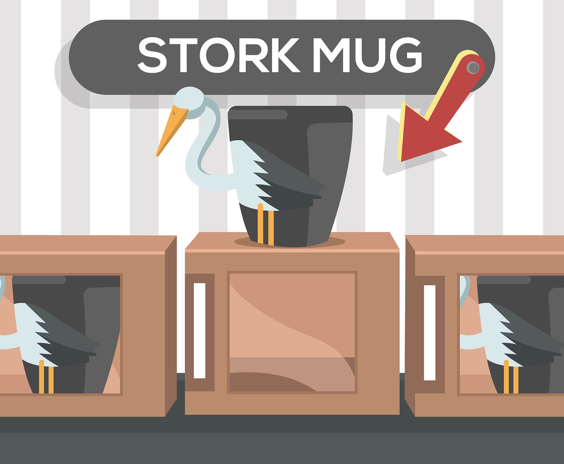 Stork Mug Vector