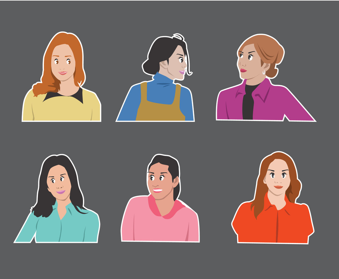 Smiling Girls Vector