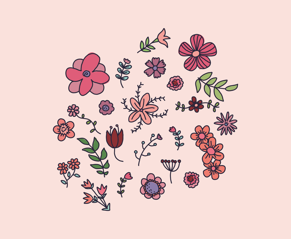 Set Of Doodles Full Of Flowers Vector Art Graphics Freevector Set Of Doodles Full Of Flowers Vector Art Graphics Freevector