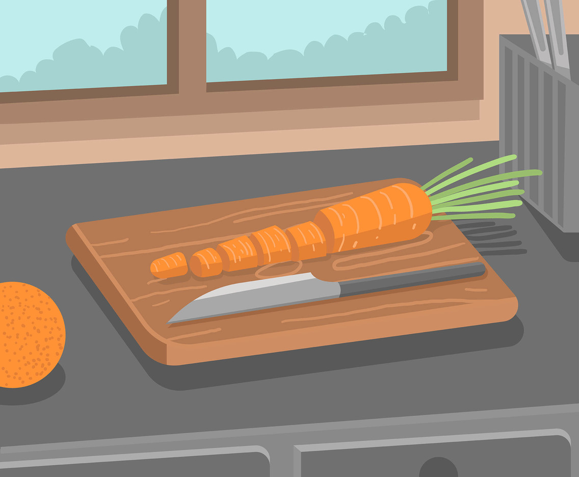 Chop Carrot Vector