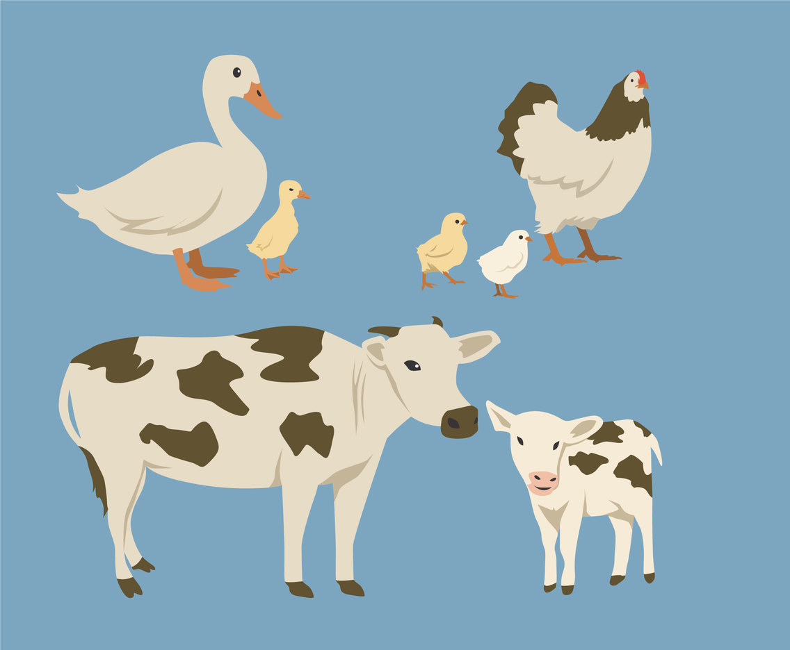 Farm Animals Vector Vector Art & Graphics 