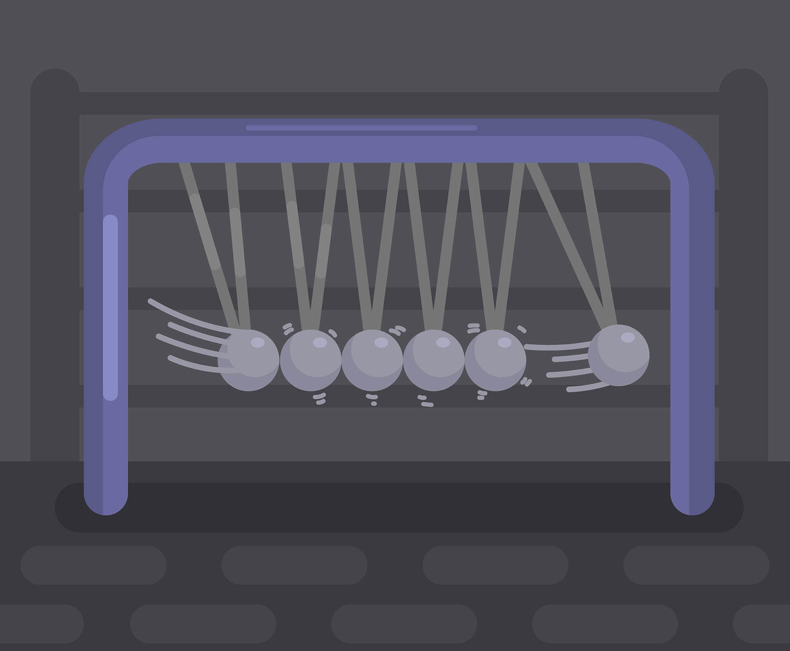 Newton's Cradle Impact Vector