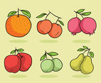 Cartoon Fruit Collection Vector