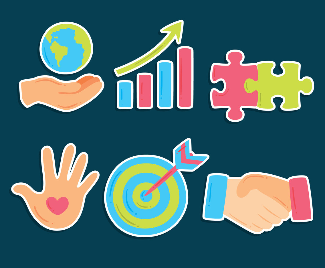Colored Business Element Vector