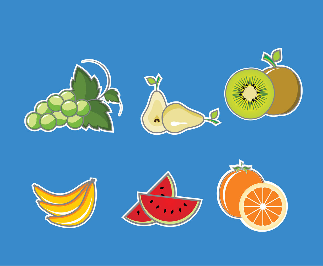 Fresh and Tropical Fruits Vector