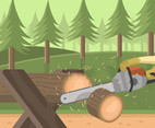 Chop Wood Vector