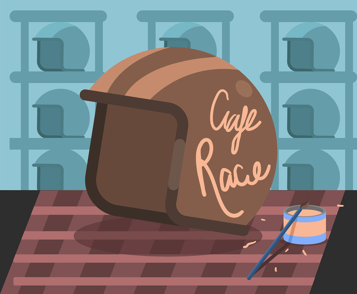 Handwriting on Helmet Vector