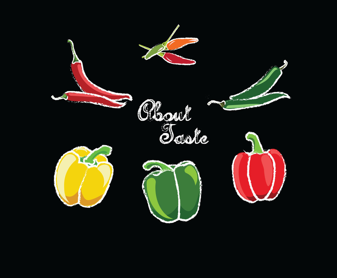 Sketchy Paprika & Chilies Vector