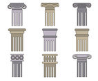 Pillars Collection On White Background