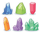 Colorful Mineral Crystal Collection Vector