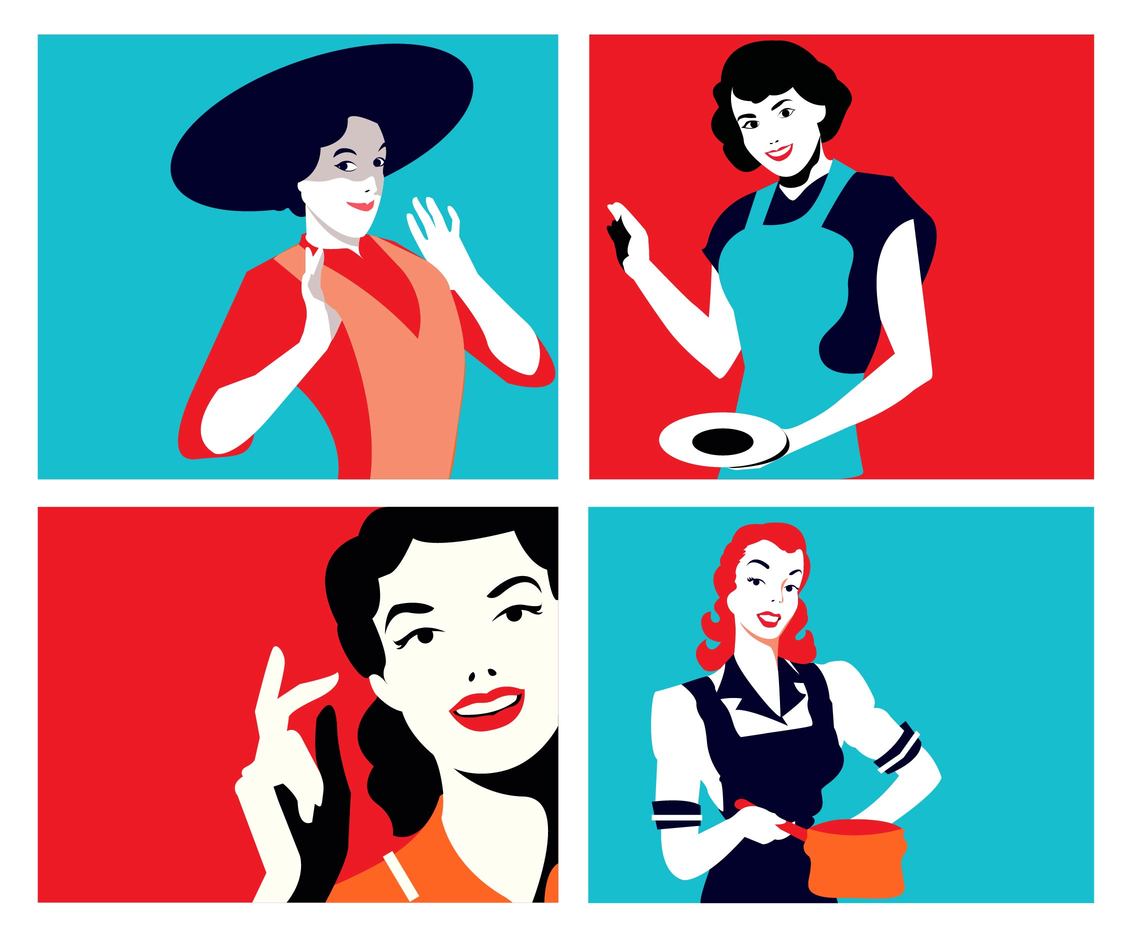Vintage Housewife Vector Pack