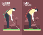 Golf Swing Posture Vector