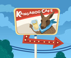 Kangaroo Cafe Vector